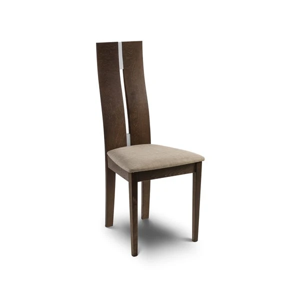 Cayman Set Of 2 Dining Chairs, Walnut Faux Leather 4 Cayman Set Of 2 Dining Chairs, Walnut Faux Leather - Image 2