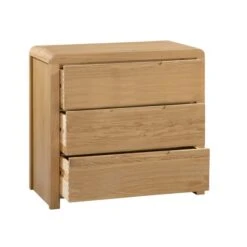 Curve 3 Drawer Chest, Oak -Julian Bowen 1000169302 alt03