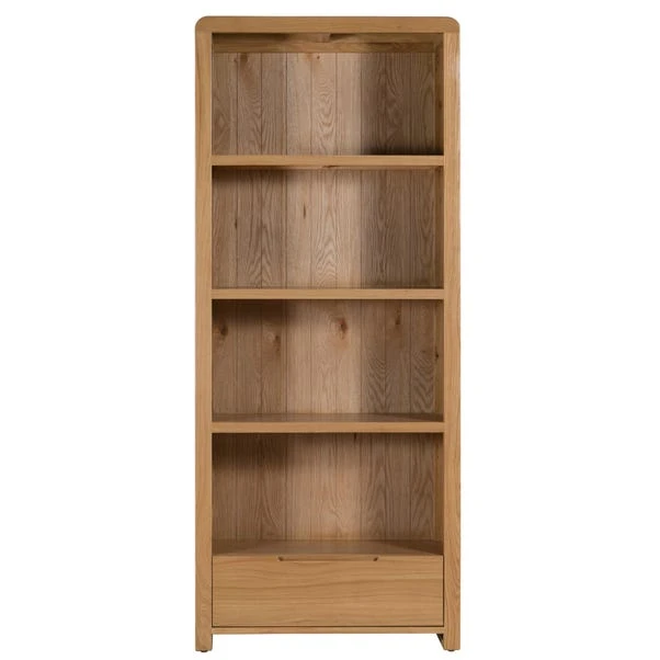Curve Tall Bookcase, Oak 5 Curve Tall Bookcase, Oak - Image 3