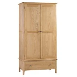 Cotswold Double 1 Drawer Wardrobe, Oak -Julian Bowen 1000169818 alt02