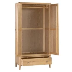 Cotswold Double 1 Drawer Wardrobe, Oak -Julian Bowen 1000169818 alt04