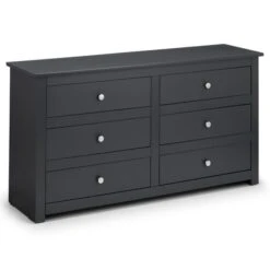 Radley 6 Drawer Chest, Dark Grey -Julian Bowen 1000169858 alt02