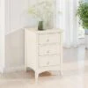 Cameo 3 Drawer Bedside Table, Stone White & Pine