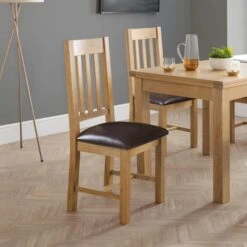 Astoria Set Of 2 Dining Chairs, Faux Leather