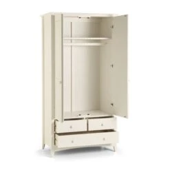 Cameo Double 3 Drawer Wardrobe, Stone -Julian Bowen 30541816 alt02