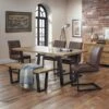 Brooklyn 6 Seater Rectangular Dining Table With 4 Chairs And Bench, Solid Oak -Julian Bowen 30667034