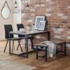 Tribeca 4 Seater Rectangular Dining Table With 2 Chairs And Bench, Black -Julian Bowen 30667089