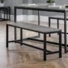 Staten 2 Seater Dining Bench, Grey, 121cm -Julian Bowen 30693749