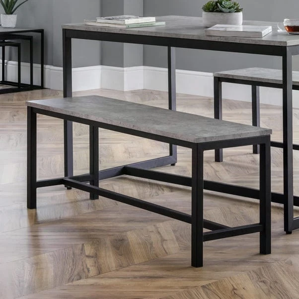 Staten 2 Seater Dining Bench, Grey, 121cm 3 Staten 2 Seater Dining Bench, Grey, 121cm