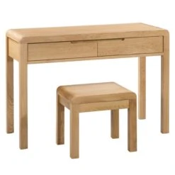 Curve 2 Drawer Dressing Table Set, Oak