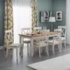 Davenport 4-6 Seater Rectangular Extendable Dining Table With 6 Chairs, Off White 1 Davenport 4-6 Seater Rectangular Extendable Dining Table With 6 Chairs, Off White -Julian Bowen 30705893
