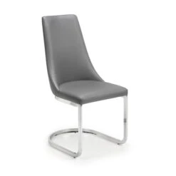 Como Set Of 2 Dining Chairs, Grey Faux Leather -Julian Bowen 30708591 alt02
