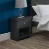 Radley 1 Drawer Bedside Table, Dark Grey & Pine -Julian Bowen 30708636