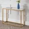 Scala Marble Effect Gold Console Table 2 Scala Marble Effect Gold Console Table -Julian Bowen 30765349