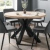 Berwick 4 Seater Round Dining Table, Black -Julian Bowen 30794139