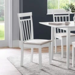 Coast Set Of 2 Dining Chairs, Faux Linen -Julian Bowen 30794190