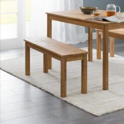 Coxmoor 2 Seater Dining Bench, Solid Oak, 90cm -Julian Bowen 30794204