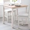 Coxmoor 4 Seater Square Dining Table, Off White Solid Oak