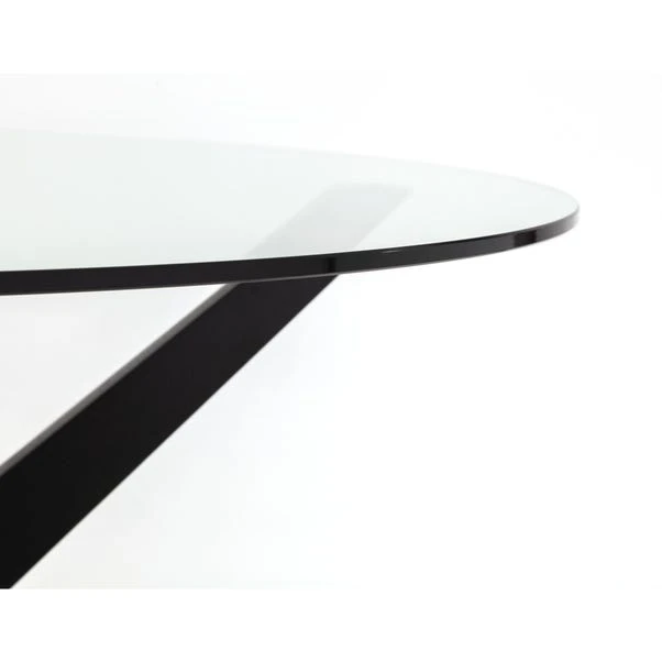 Hayden 4 Seater Round Dining Table, Clear Glass 6 Hayden 4 Seater Round Dining Table, Clear Glass - Image 4