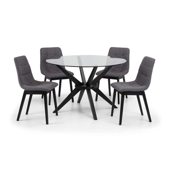 Hayden 4 Seater Round Dining Table, Clear Glass 8 Hayden 4 Seater Round Dining Table, Clear Glass - Image 6
