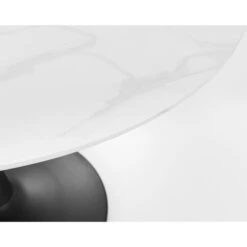 Holland 4 Seater Round Pedestal Dining Table, Black & White -Julian Bowen 30794269 alt04