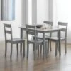 Kobe 4 Seater Rectangular Small Dining Table With 4 Chairs, Grey -Julian Bowen 30794285