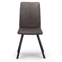 Monroe Set Of 2 Dining Chairs, Charcoal Faux Linen -Julian Bowen 30794326 alt03