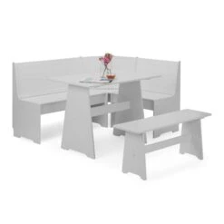 Newport 4 Seater Rectangular Corner Dining Table With 2 Benches -Julian Bowen 30794328 alt03