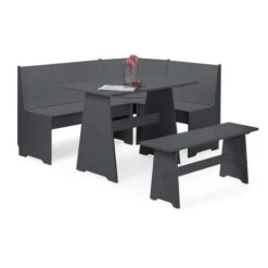 Newport 4 Seater Rectangular Corner Dining Table With 2 Benches -Julian Bowen 30794329 alt02
