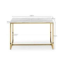 Scala 4 Seater Rectangular Dining Table, White -Julian Bowen 30794359 alt05