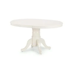 Stanmore 4-6 Seater Round Extendable Dining Table, Off White -Julian Bowen 30794362 alt02