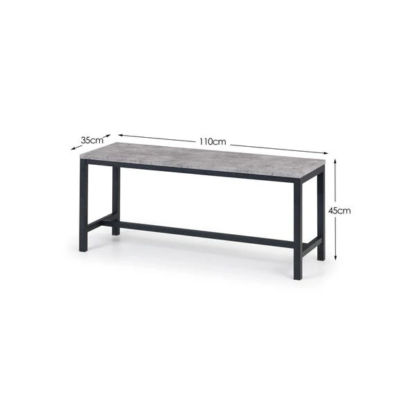 Staten 4 Seater Rectangular Dining Table With 2 Monroe Chairs And Bench, Grey 7 Staten 4 Seater Rectangular Dining Table With 2 Monroe Chairs And Bench, Grey - Image 5