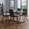Staten 4 Seater Rectangular Dining Table With 4 Monroe Chairs, Grey 2 Staten 4 Seater Rectangular Dining Table With 4 Monroe Chairs, Grey -Julian Bowen 30794365