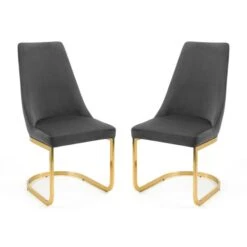 Vittoria Set Of 2 Cantilever Dining Chairs, Velvet 9 Vittoria Set Of 2 Cantilever Dining Chairs, Velvet -Julian Bowen 30794389 alt02