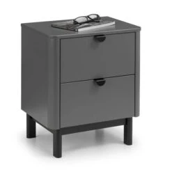 Chloe 2 Drawer Bedside Table, Grey 10 Chloe 2 Drawer Bedside Table, Grey -Julian Bowen 30809993 alt01