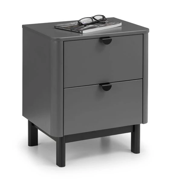 Chloe 2 Drawer Bedside Table, Grey 4 Chloe 2 Drawer Bedside Table, Grey - Image 2