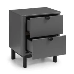 Chloe 2 Drawer Bedside Table, Grey 11 Chloe 2 Drawer Bedside Table, Grey -Julian Bowen 30809993 alt02