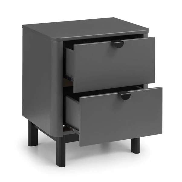 Chloe 2 Drawer Bedside Table, Grey 5 Chloe 2 Drawer Bedside Table, Grey - Image 3