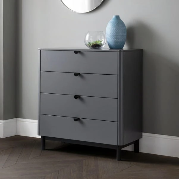 Chloe 4 Drawer Chest, Grey 3 Chloe 4 Drawer Chest, Grey