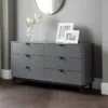Chloe Wide 6 Drawer Chest, Grey -Julian Bowen 30809995