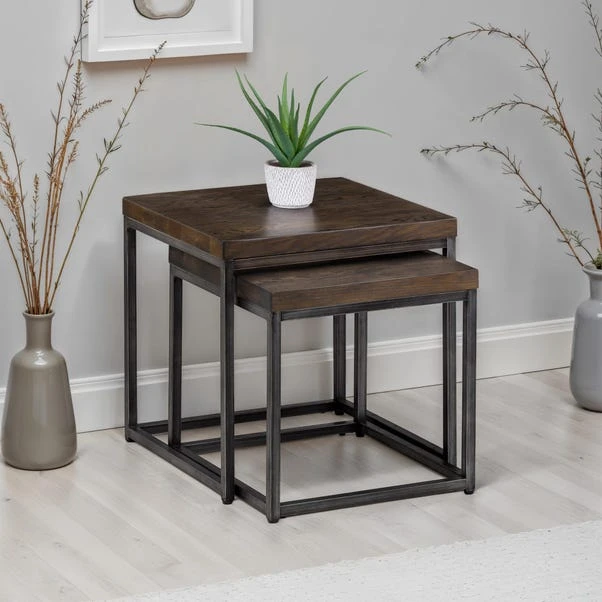Brooklyn Nesting Side Tables, Dark Oak 3 Brooklyn Nesting Side Tables, Dark Oak