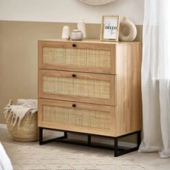 Hollis 3 Drawer Chest, Oak