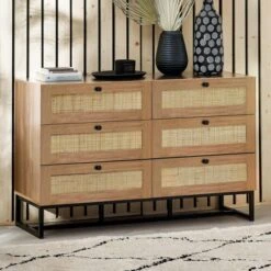 Hollis 6 Drawer Chest, Oak