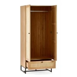 Hollis Double 1 Drawer Wardrobe, Oak -Julian Bowen 30857456 alt03
