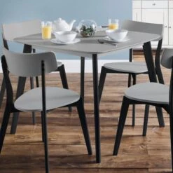 Casa 4 Seater Square Dining Table, Grey And Black