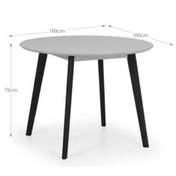 Casa 4 Seater Round Dining Table, Grey And Black 9 Casa 4 Seater Round Dining Table, Grey And Black -Julian Bowen 30914196 alt03