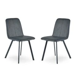 Goya Set Of 2 Dining Chairs, Faux Leather -Julian Bowen 30914203 alt01