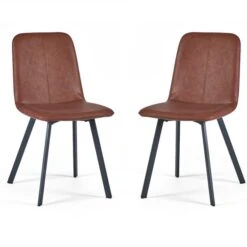 Goya Set Of 2 Dining Chairs, Faux Leather -Julian Bowen 30914204 alt02