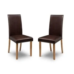 Hudson Set Of 2 Dining Chairs, Faux Leather -Julian Bowen 30914216 alt01
