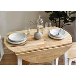 Linwood 2-4 Seater Round Drop Leaf Dining Table -Julian Bowen 30914225 alt08